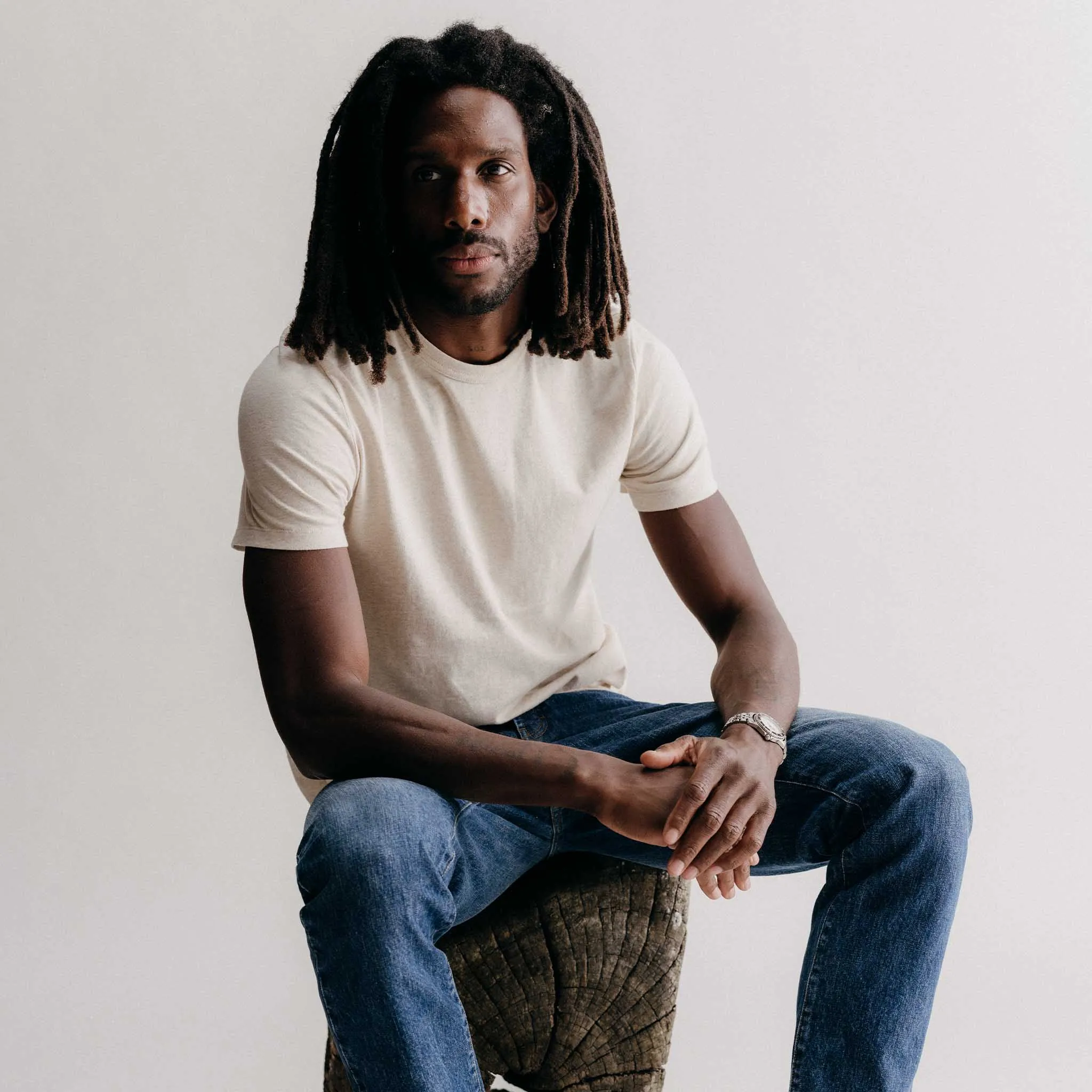 The Organic Cotton Tee in Heather Oat sold by Taylor Stitch product image thumbnail 2