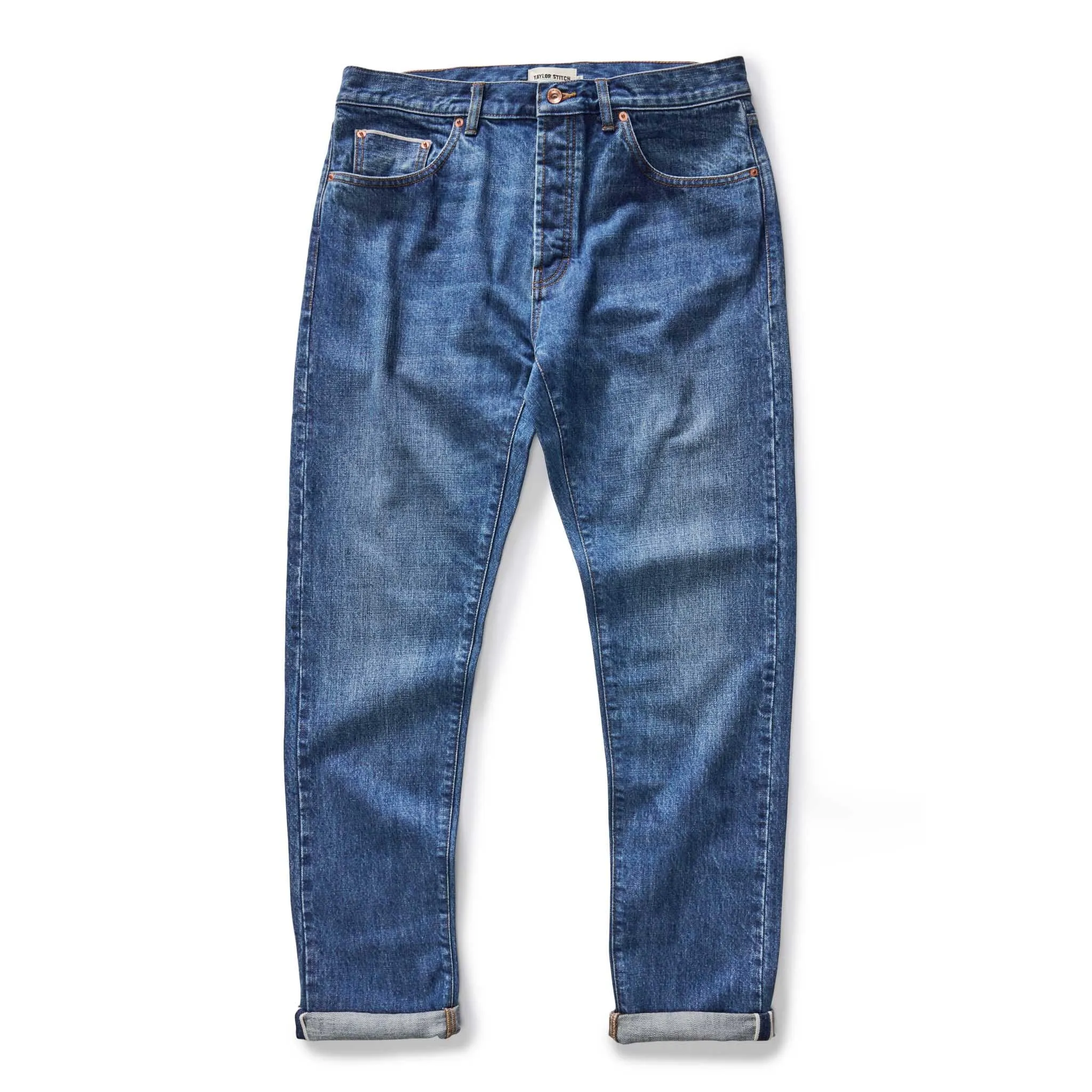 The Slim Jean in Mid Wash Organic Selvedge sold by Taylor Stitch product image thumbnail 5