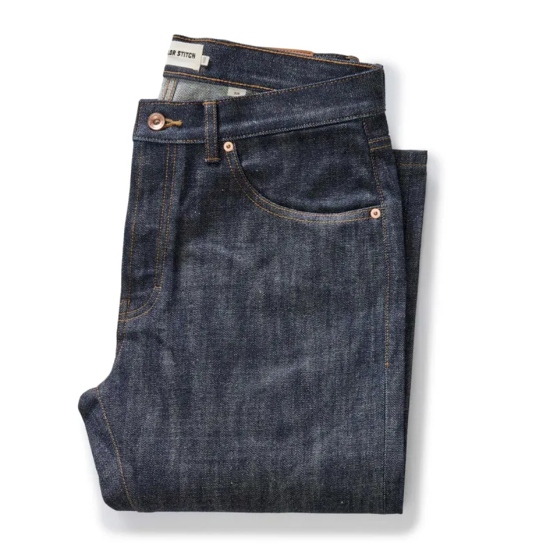 The Slim Jean in Rigid Organic Selvedge sold by Taylor Stitch