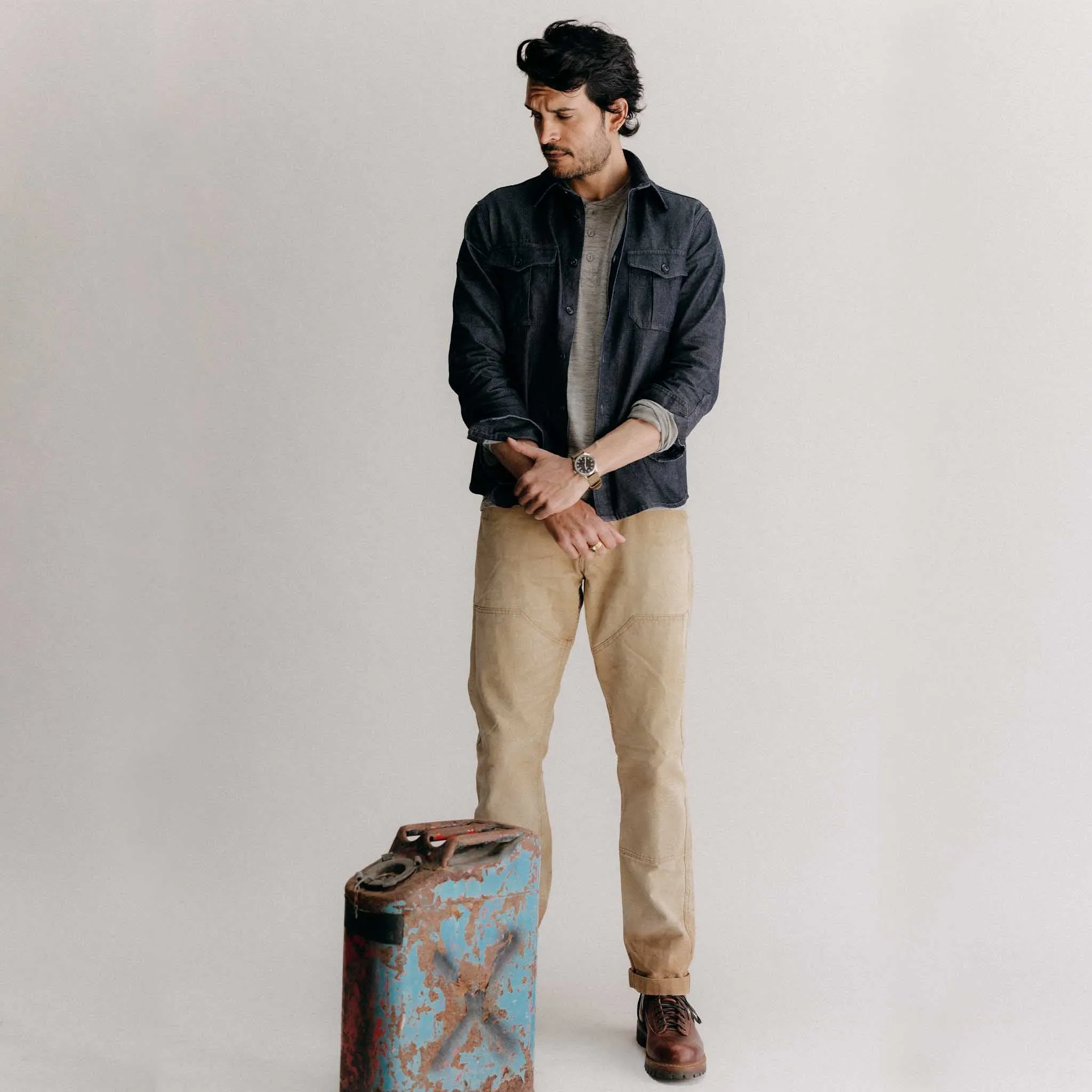 The Saddler Shirt in Indigo Broken Twill sold by Taylor Stitch product image thumbnail 4