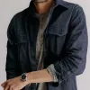 The Saddler Shirt in Indigo Broken Twill sold by Taylor Stitch