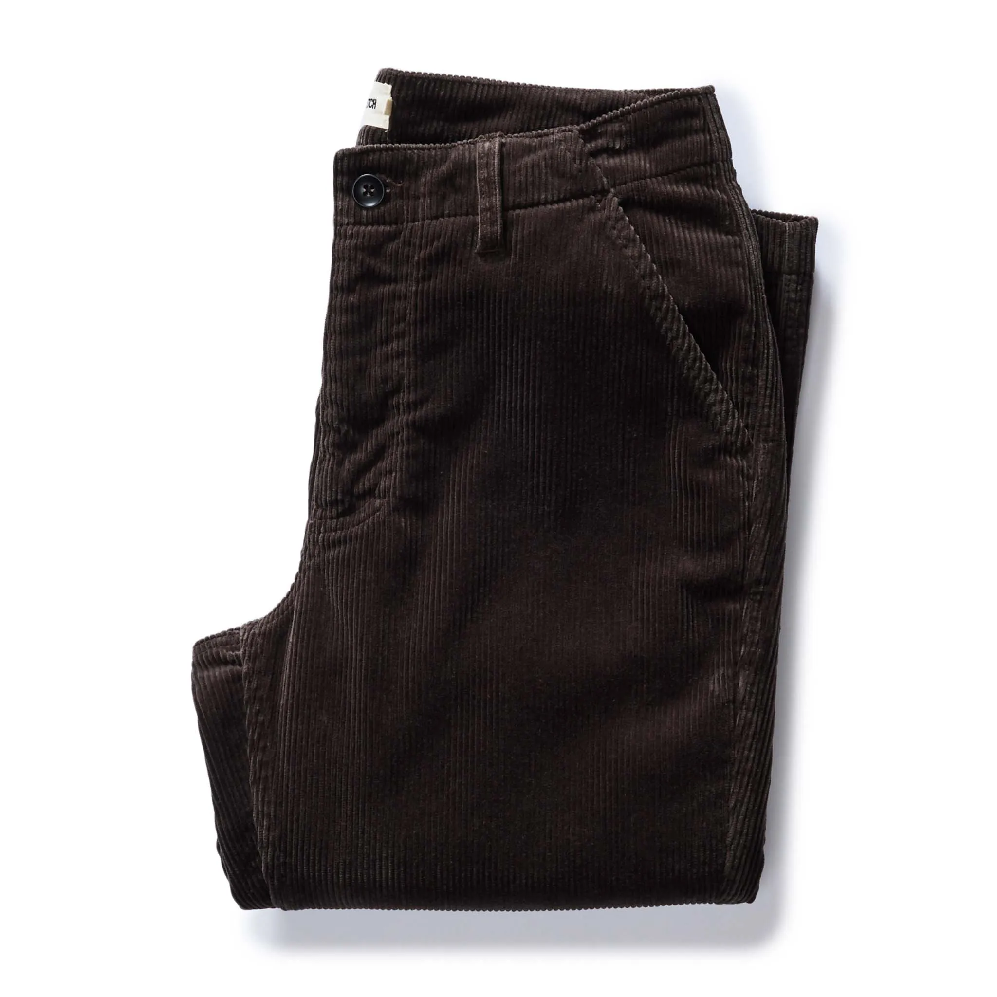 The Carnegie Pant in Soil Corduroy sold by Taylor Stitch