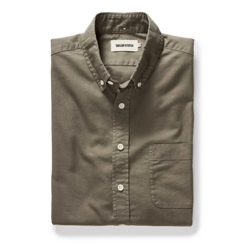The Jack in Smoked Olive Oxford sold by Taylor Stitch