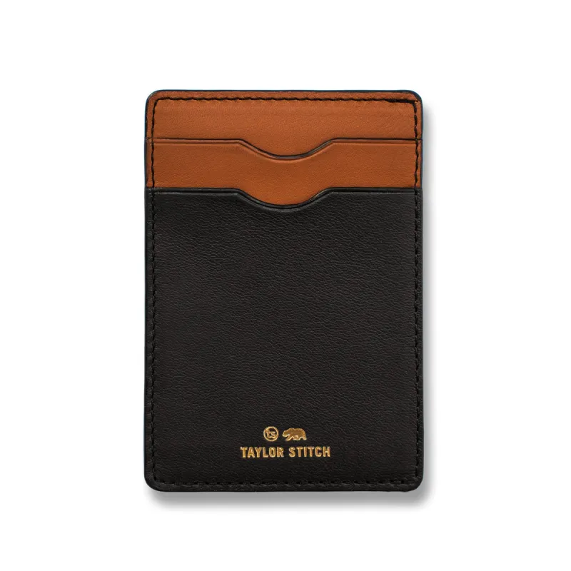 The Minimalist Wallet in Black sold by Taylor Stitch