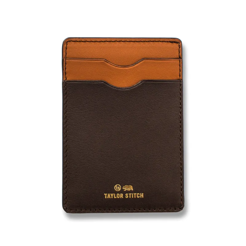 The Minimalist Wallet in Brown sold by Taylor Stitch