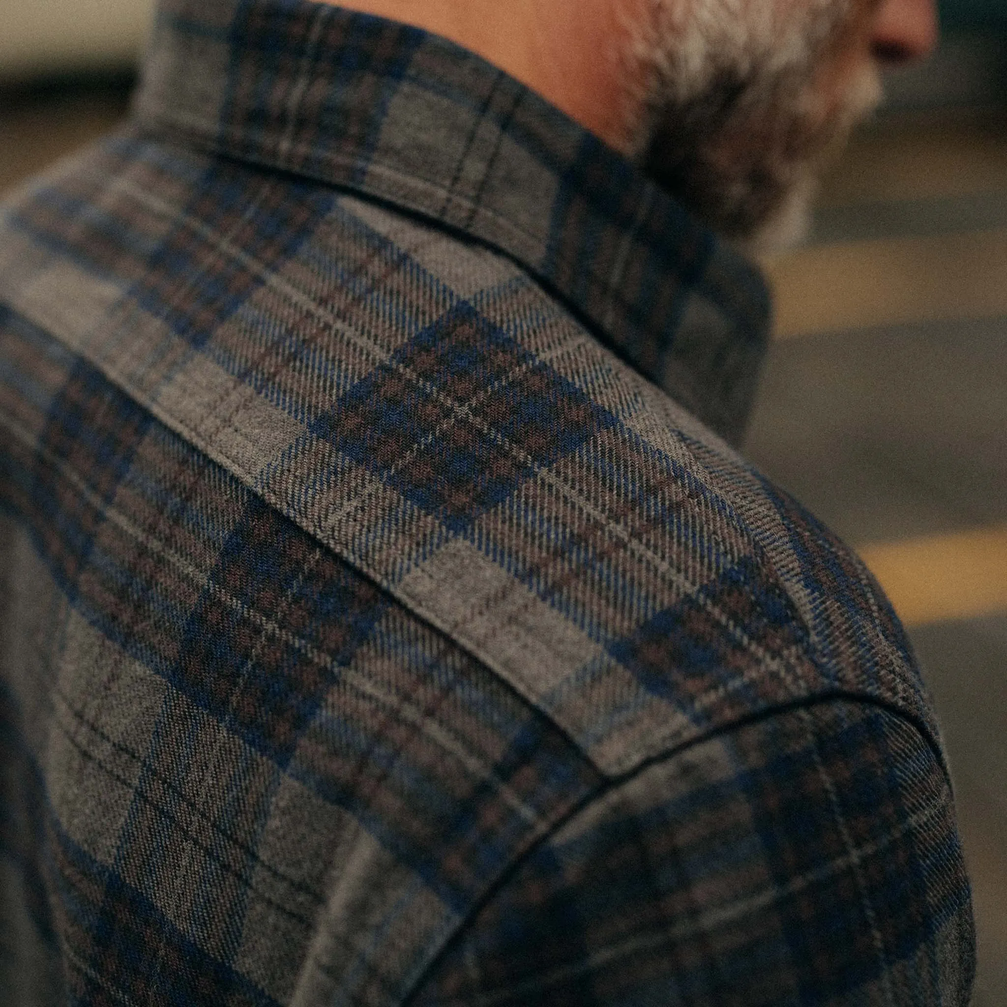 The Ledge Shirt in Heather Granite Plaid sold by Taylor Stitch product image thumbnail 4
