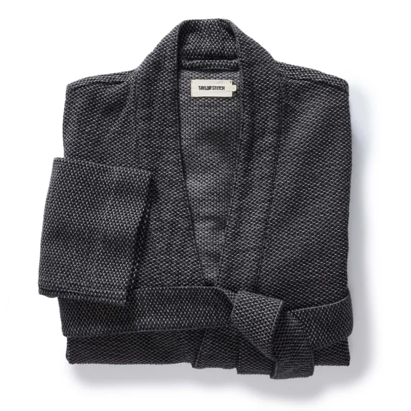 The Apres Robe in Charcoal Sashiko sold by Taylor Stitch