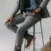 The Stevens Trouser in Slate Herringbone Wool sold by Taylor Stitch