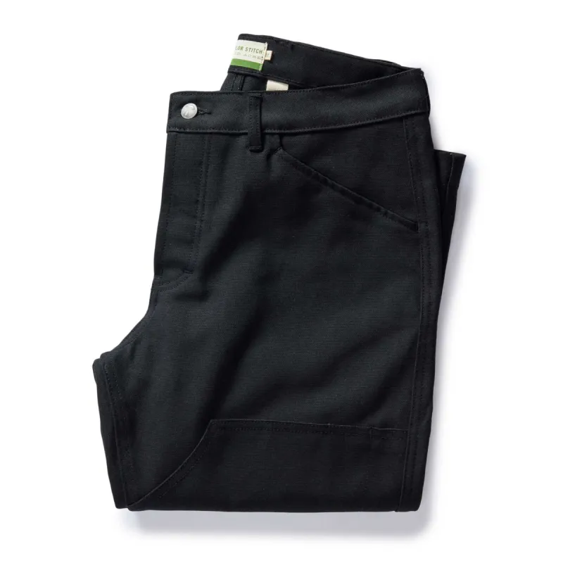 The Good Acre Chore Pant in Black Canvas sold by Taylor Stitch