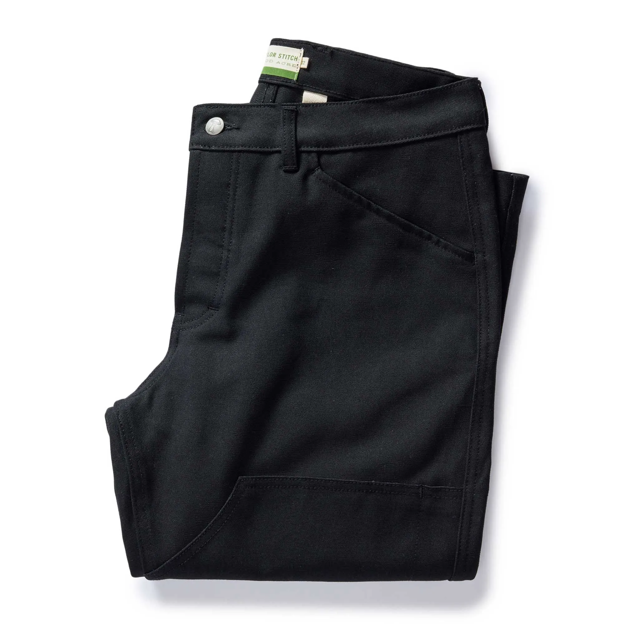The Good Acre Chore Pant in Black Canvas sold by Taylor Stitch