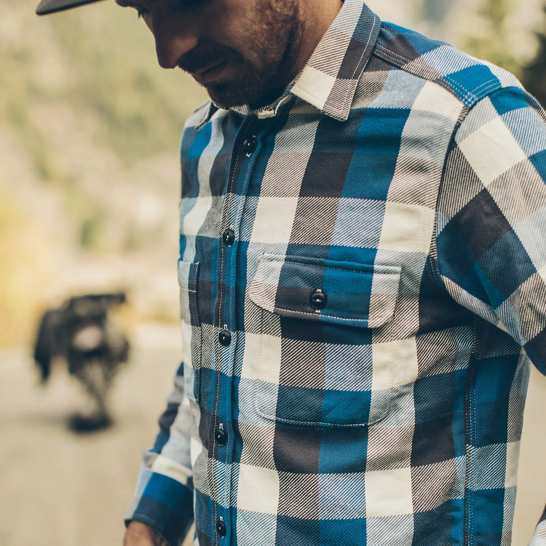 The Moto Utility Shirt in Blue Buffalo Plaid sold by Taylor Stitch product image thumbnail 3