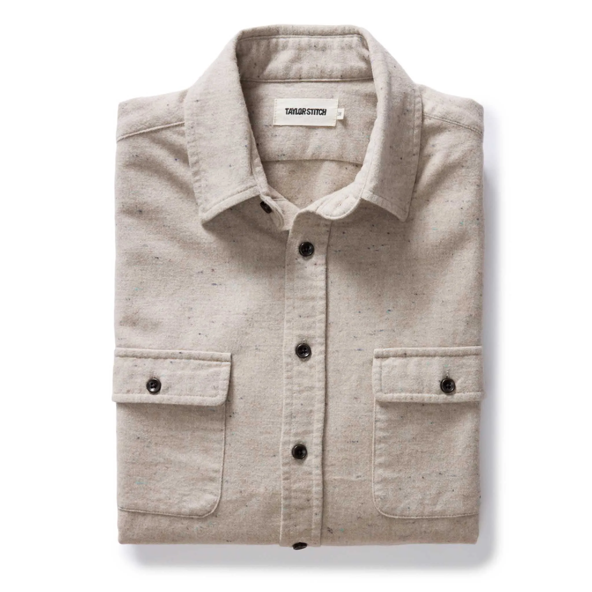 The Yosemite Shirt in Oat Donegal sold by Taylor Stitch