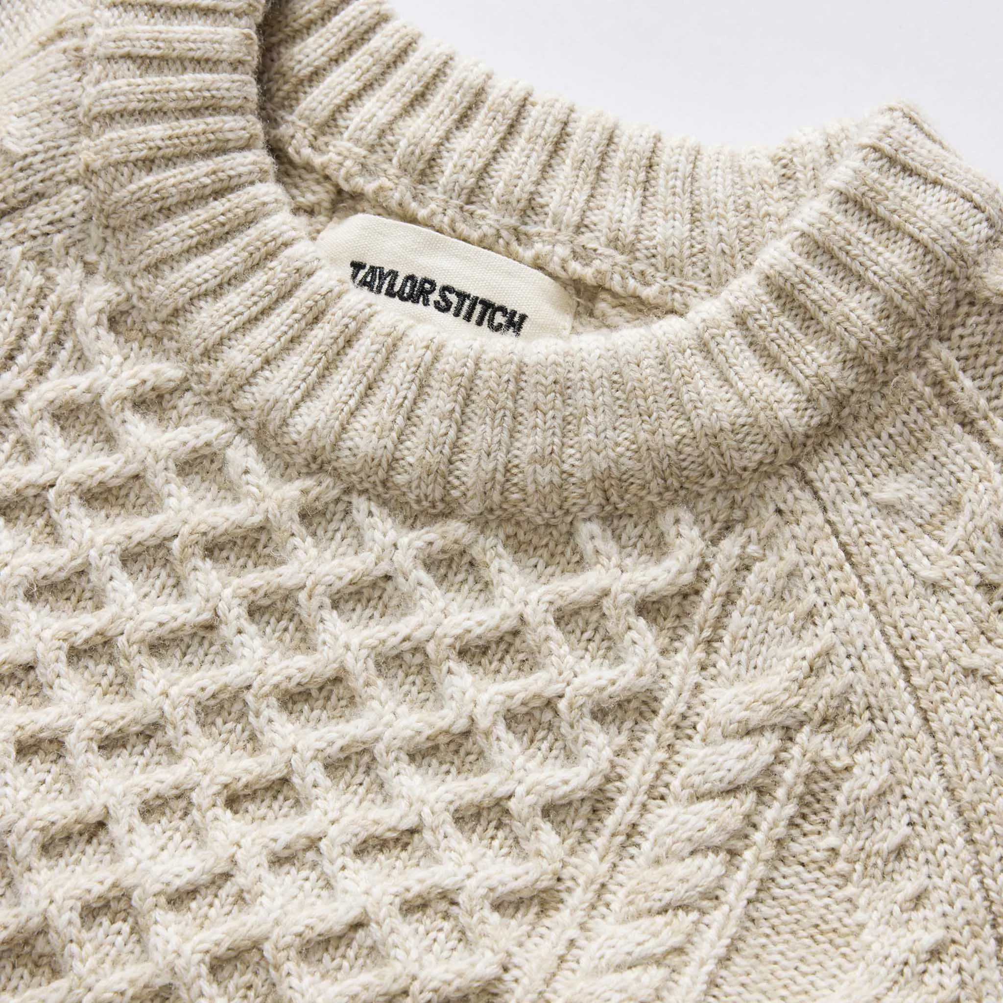 The Orr Sweater in Marled Oat Merino sold by Taylor Stitch product image thumbnail 5