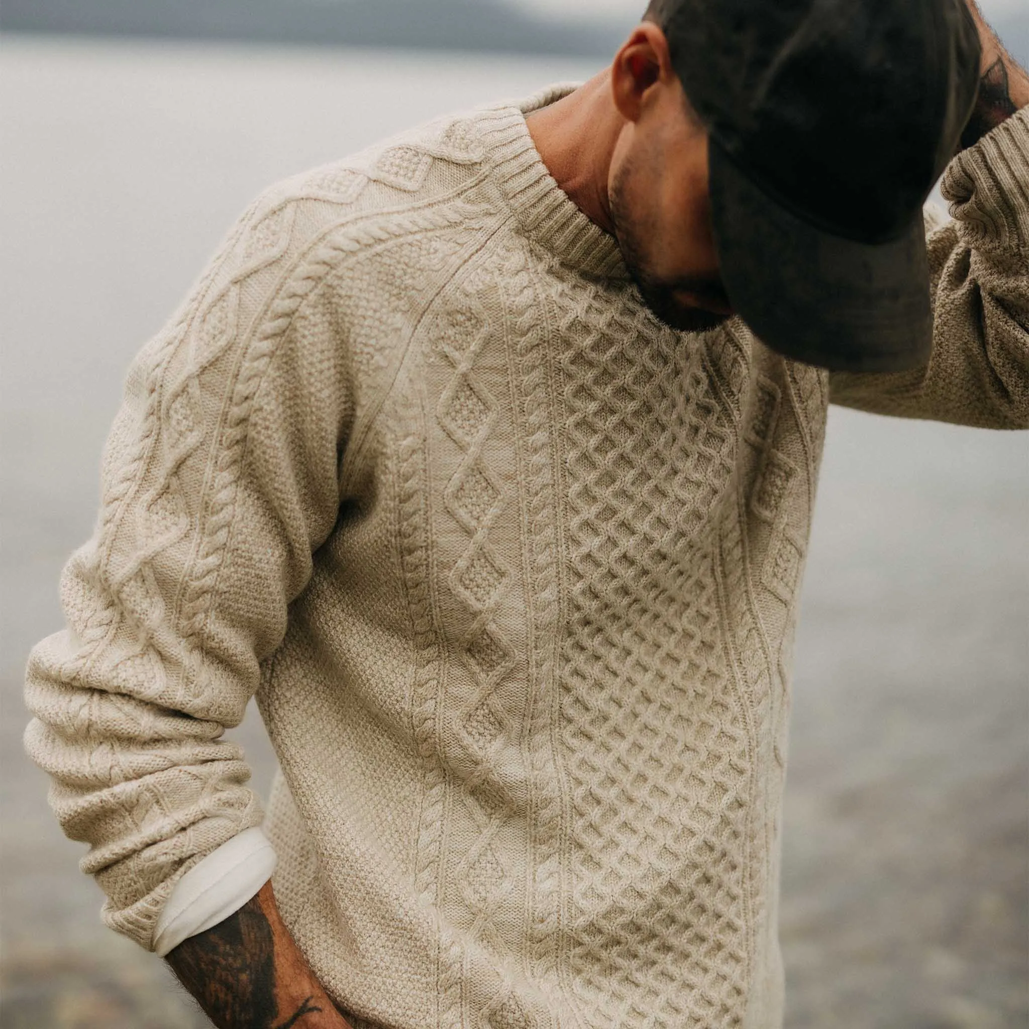 The Orr Sweater in Marled Oat Merino sold by Taylor Stitch product image thumbnail 2
