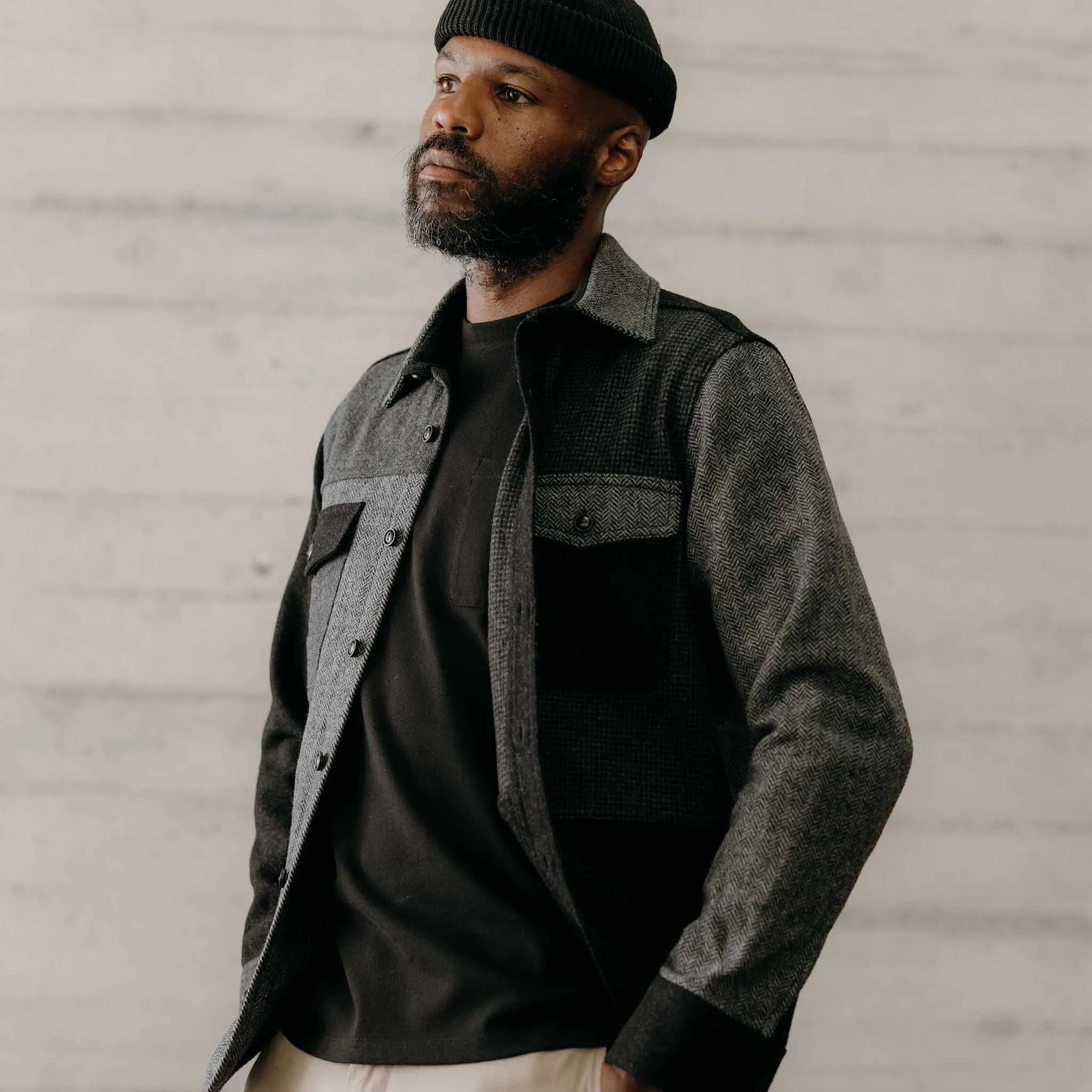 The Patchwork Overshirt in Ash Tweed sold by Taylor Stitch product image thumbnail 2