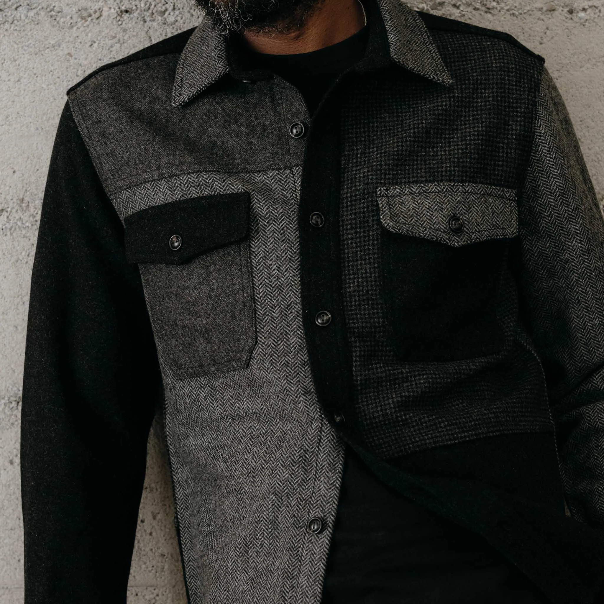 The Patchwork Overshirt in Ash Tweed sold by Taylor Stitch product image thumbnail 3