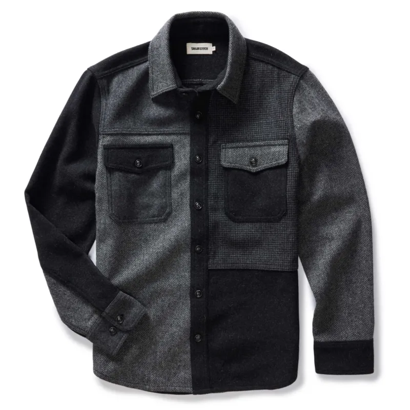 The Patchwork Overshirt in Ash Tweed sold by Taylor Stitch