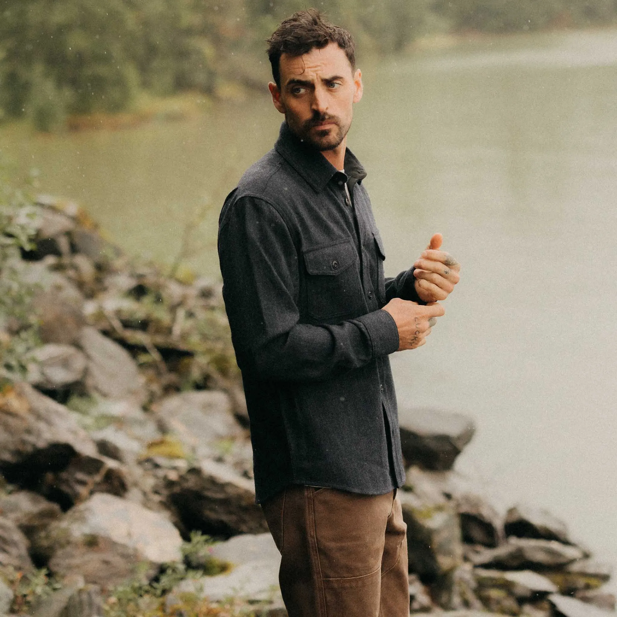 The CPO Shirt in Marine Tweed Wool sold by Taylor Stitch product image thumbnail 2