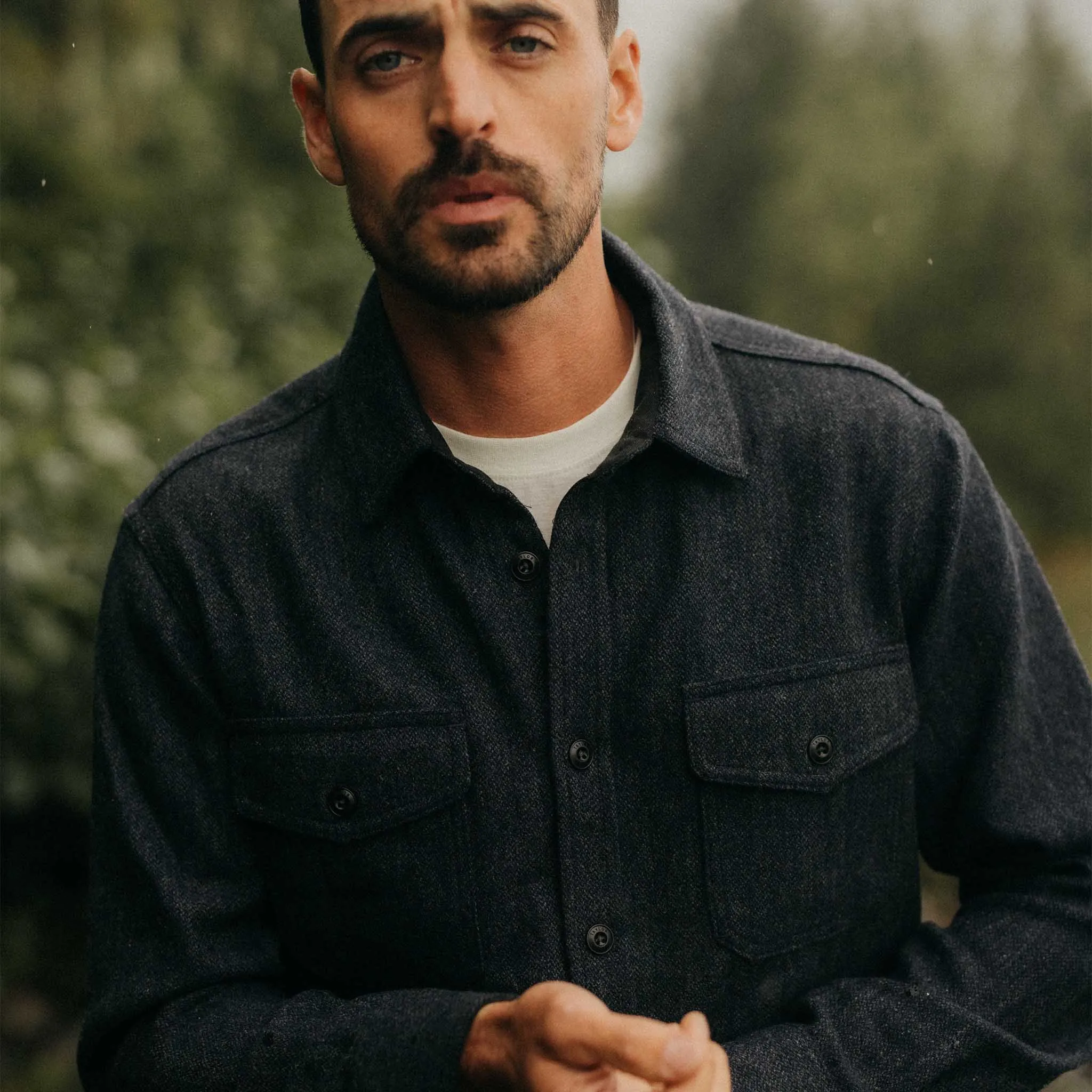 The CPO Shirt in Marine Tweed Wool sold by Taylor Stitch product image thumbnail 3