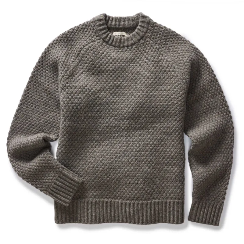 The Fisherman Sweater in Taupe Merino made by Taylor Stitch