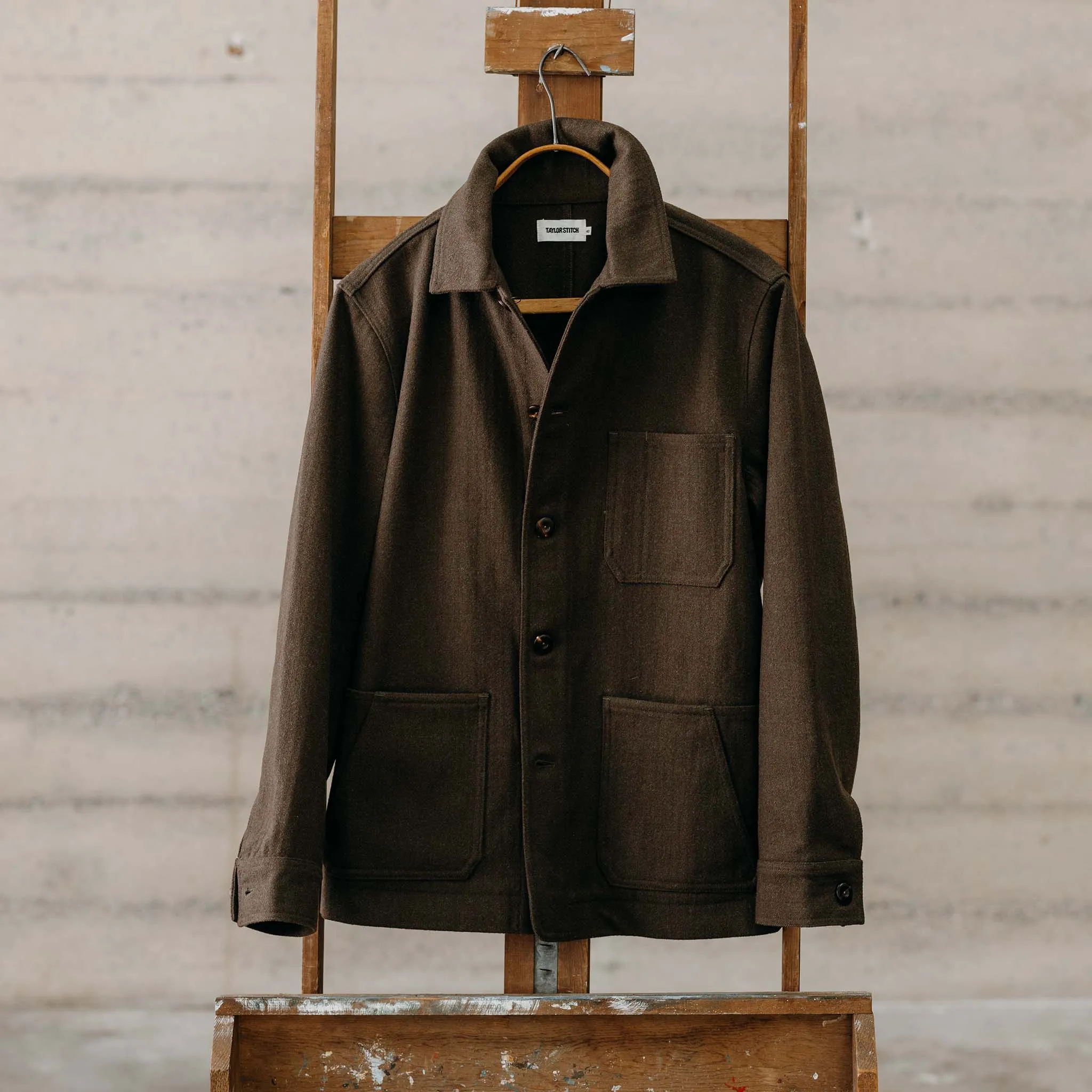 The Ojai Jacket in Army Herringbone Wool sold by Taylor Stitch product image thumbnail 5