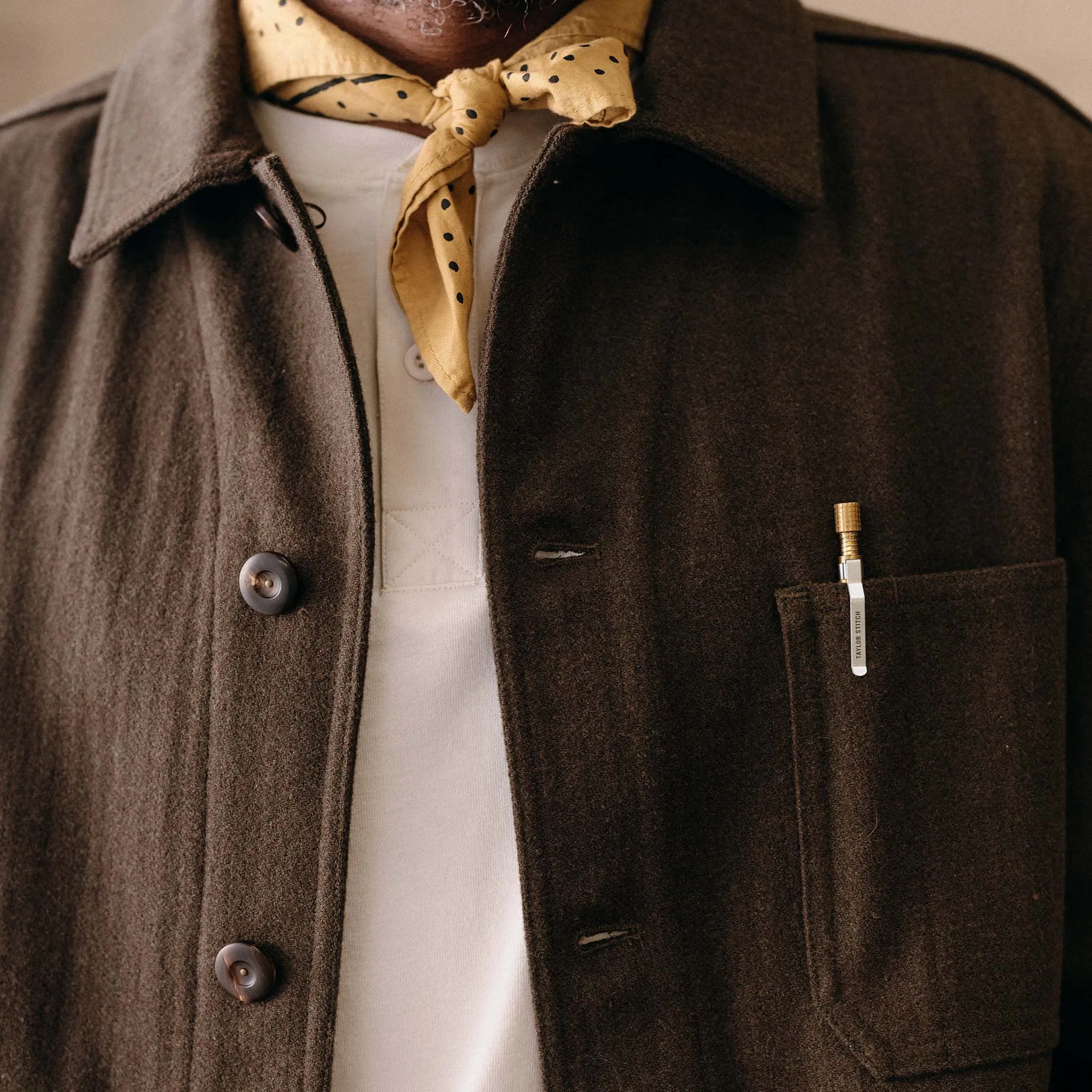 The Ojai Jacket in Army Herringbone Wool sold by Taylor Stitch product image thumbnail 3