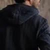 The Apres Zip Hoodie in Heather Midnight Quilted Jersey sold by Taylor Stitch