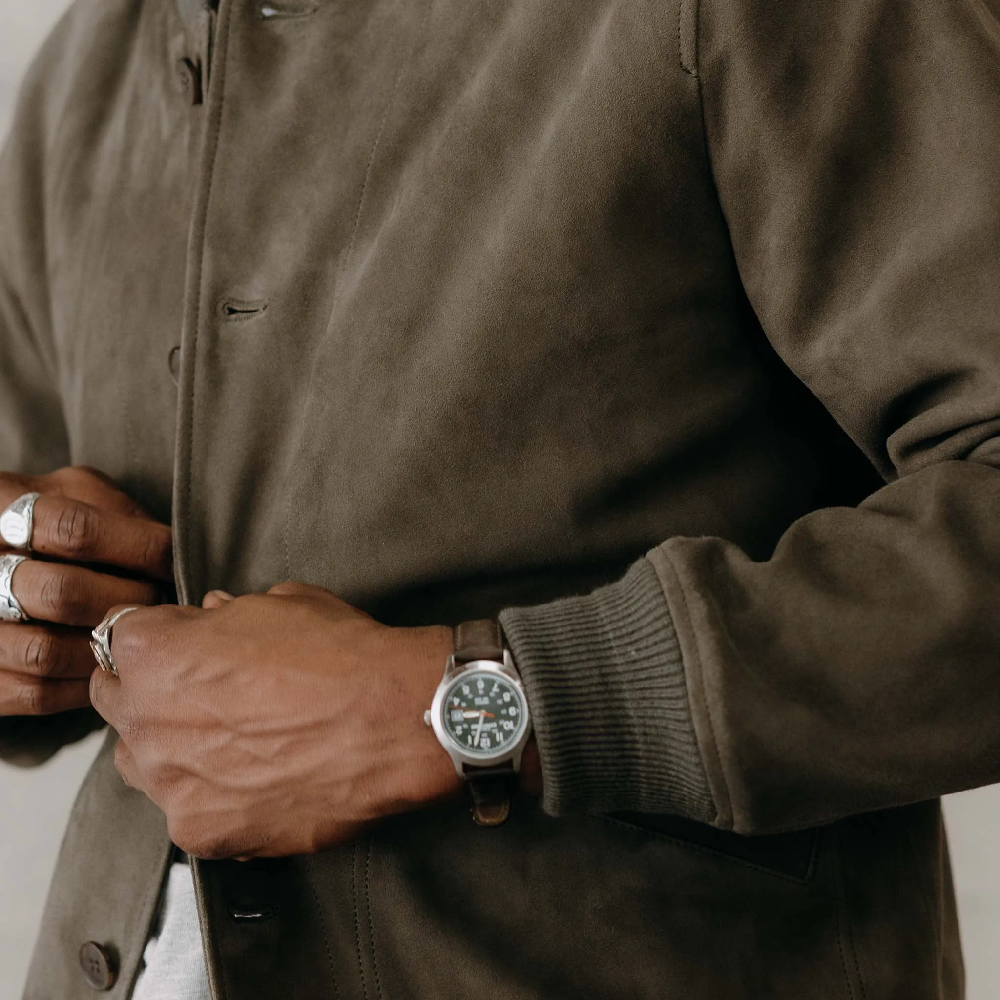 The Bomber Jacket in Army Suede sold by Taylor Stitch product image thumbnail 4