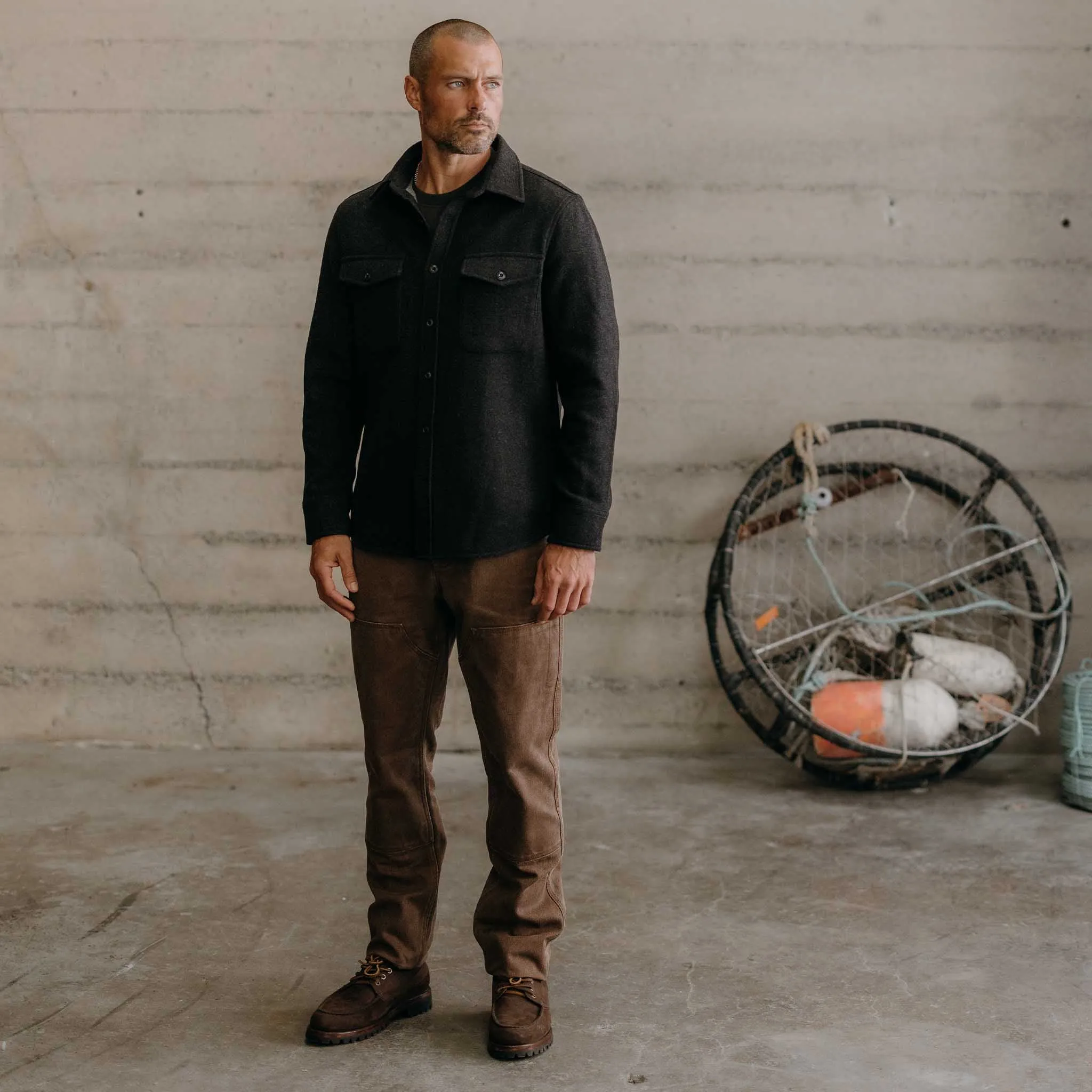 The Maritime Shirt Jacket in Heather Charcoal sold by Taylor Stitch product image thumbnail 4
