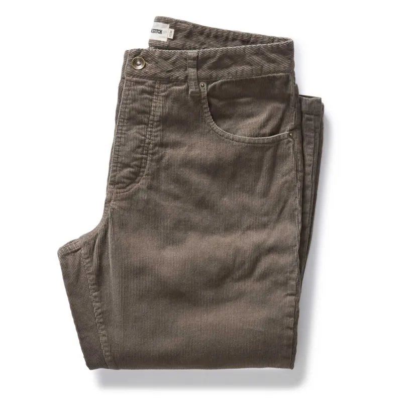 The Democratic 5-Pocket Pant in Fatigue Olive Corduroy sold by Taylor Stitch
