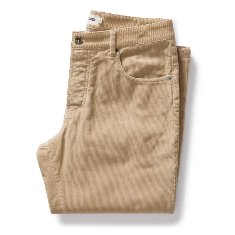 The Democratic 5-Pocket Pant in Washed Khaki Corduroy sold by Taylor Stitch