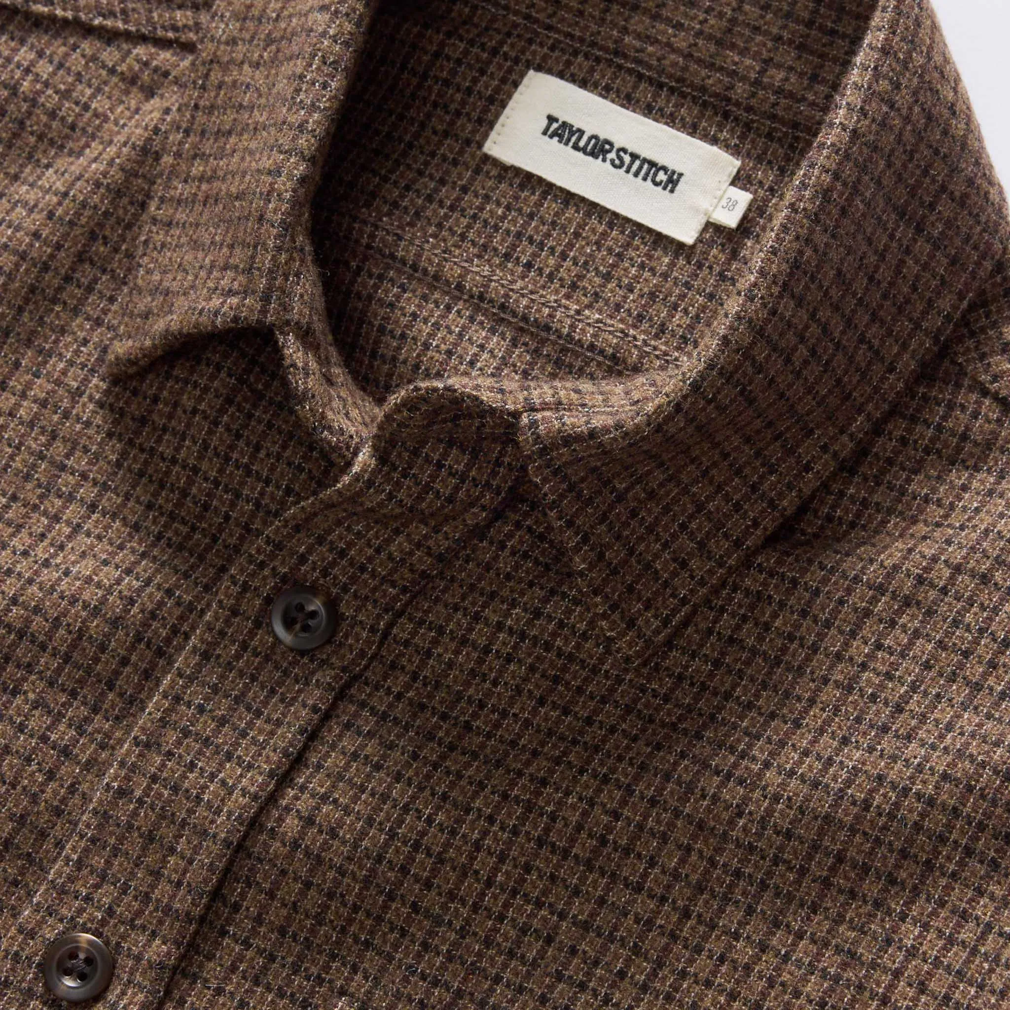 The Saddler Shirt in Burnt Caramel Check Wool sold by Taylor Stitch product image thumbnail 5