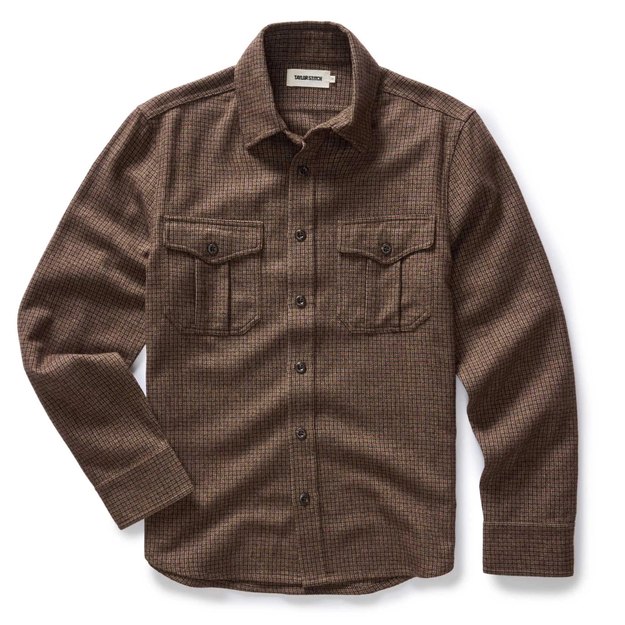 The Saddler Shirt in Burnt Caramel Check Wool sold by Taylor Stitch product image thumbnail 4