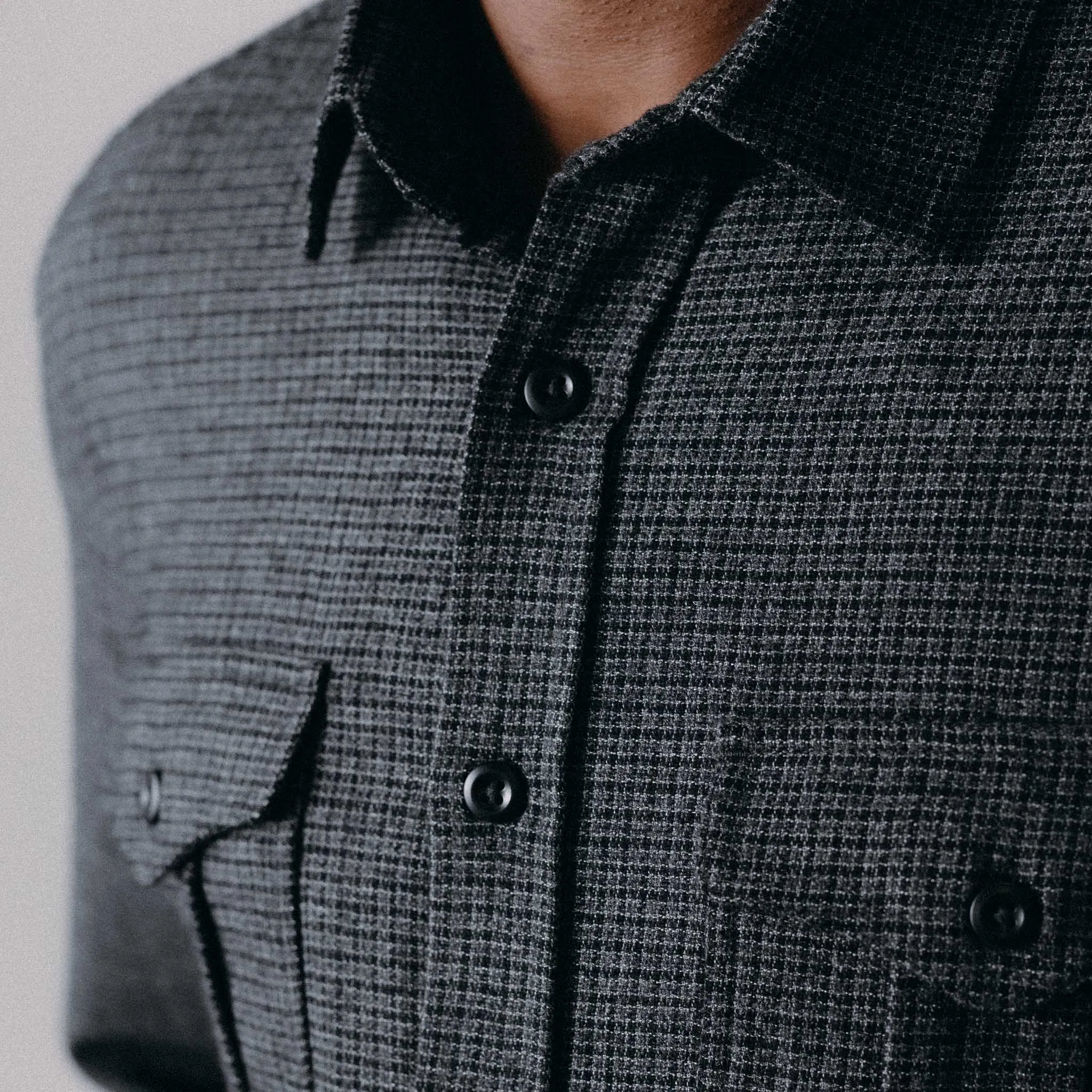 The Saddler Shirt in Ash Check Wool sold by Taylor Stitch product image thumbnail 3