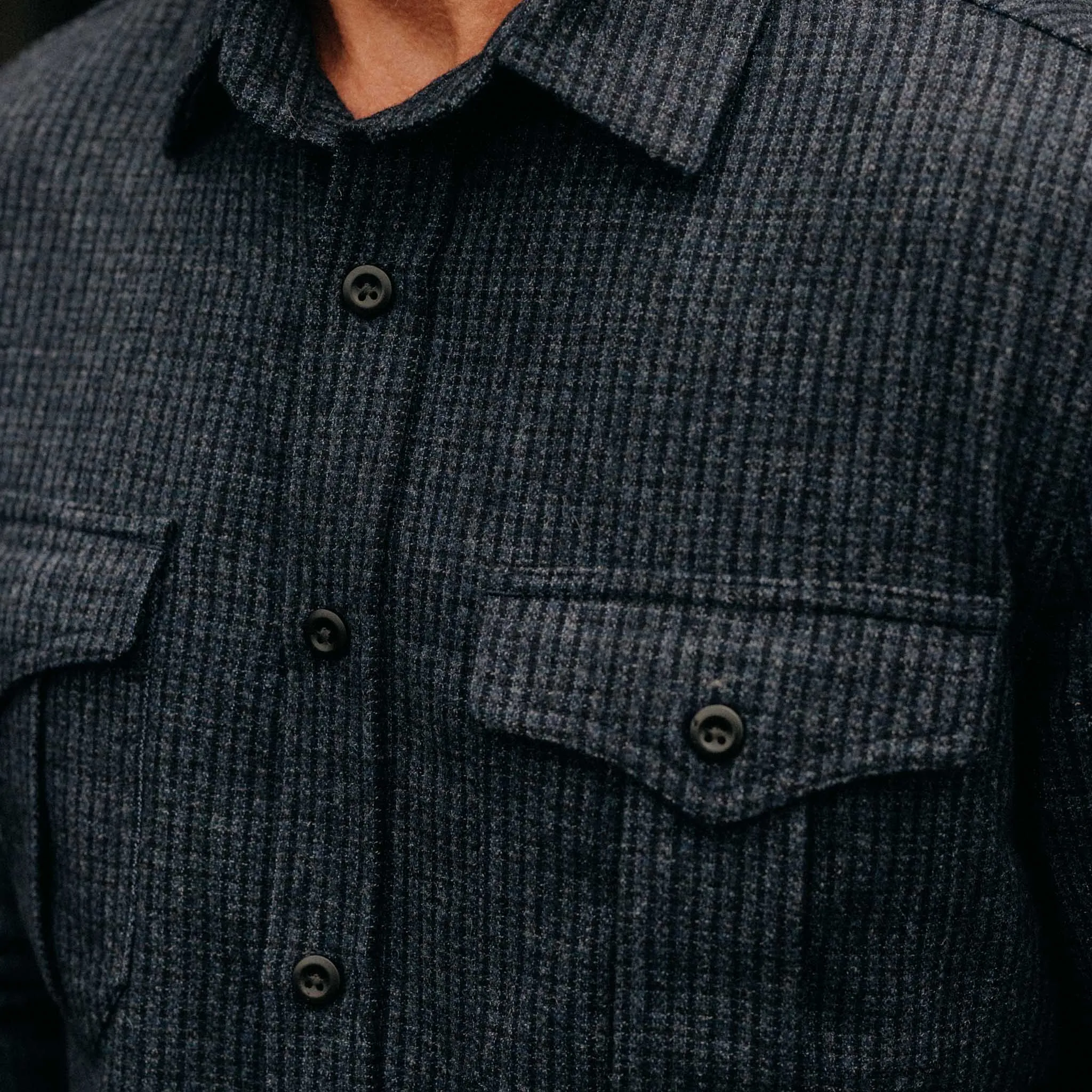 The Saddler Shirt in Midnight Check Wool sold by Taylor Stitch product image thumbnail 3