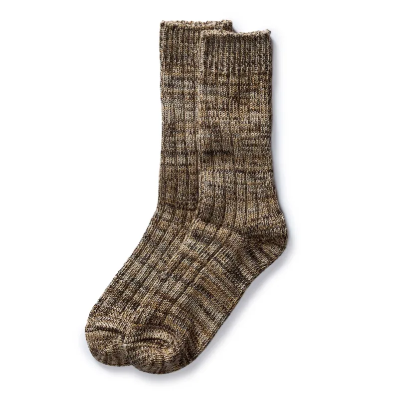 The Camp Sock in Marled Coffee sold by Taylor Stitch