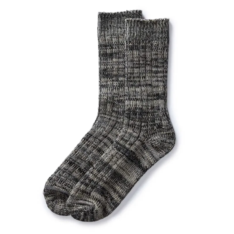 The Camp Sock in Marled Charcoal sold by Taylor Stitch