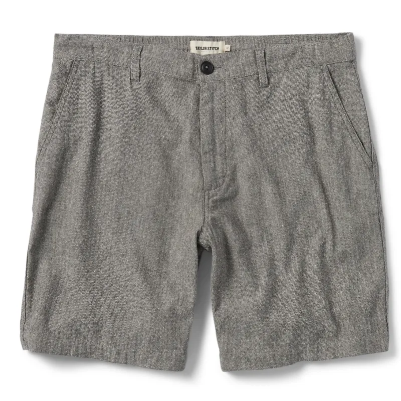 The Easy Short in Charcoal Herringbone sold by Taylor Stitch