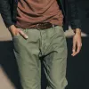 The Camp Pant in Olive Reverse Sateen sold by Taylor Stitch