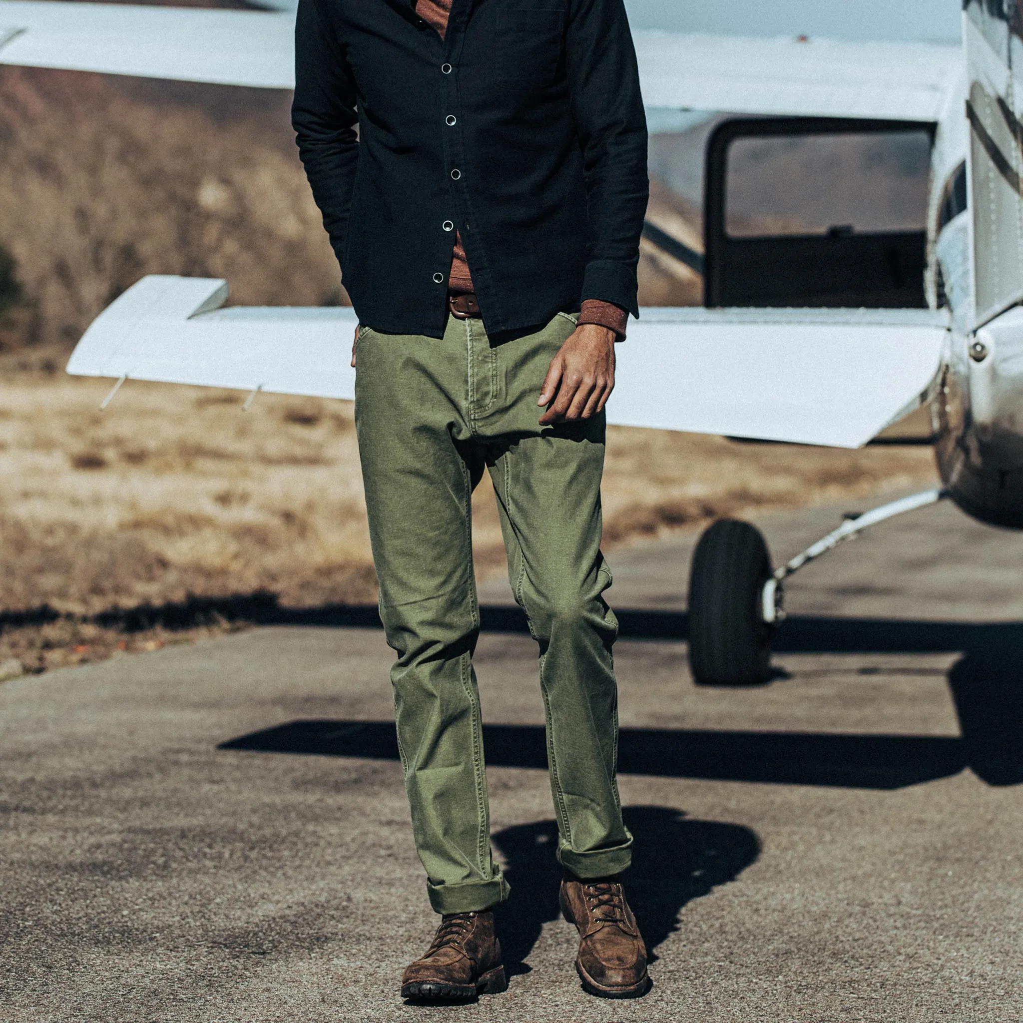 The Camp Pant in Olive Reverse Sateen sold by Taylor Stitch product image thumbnail 2