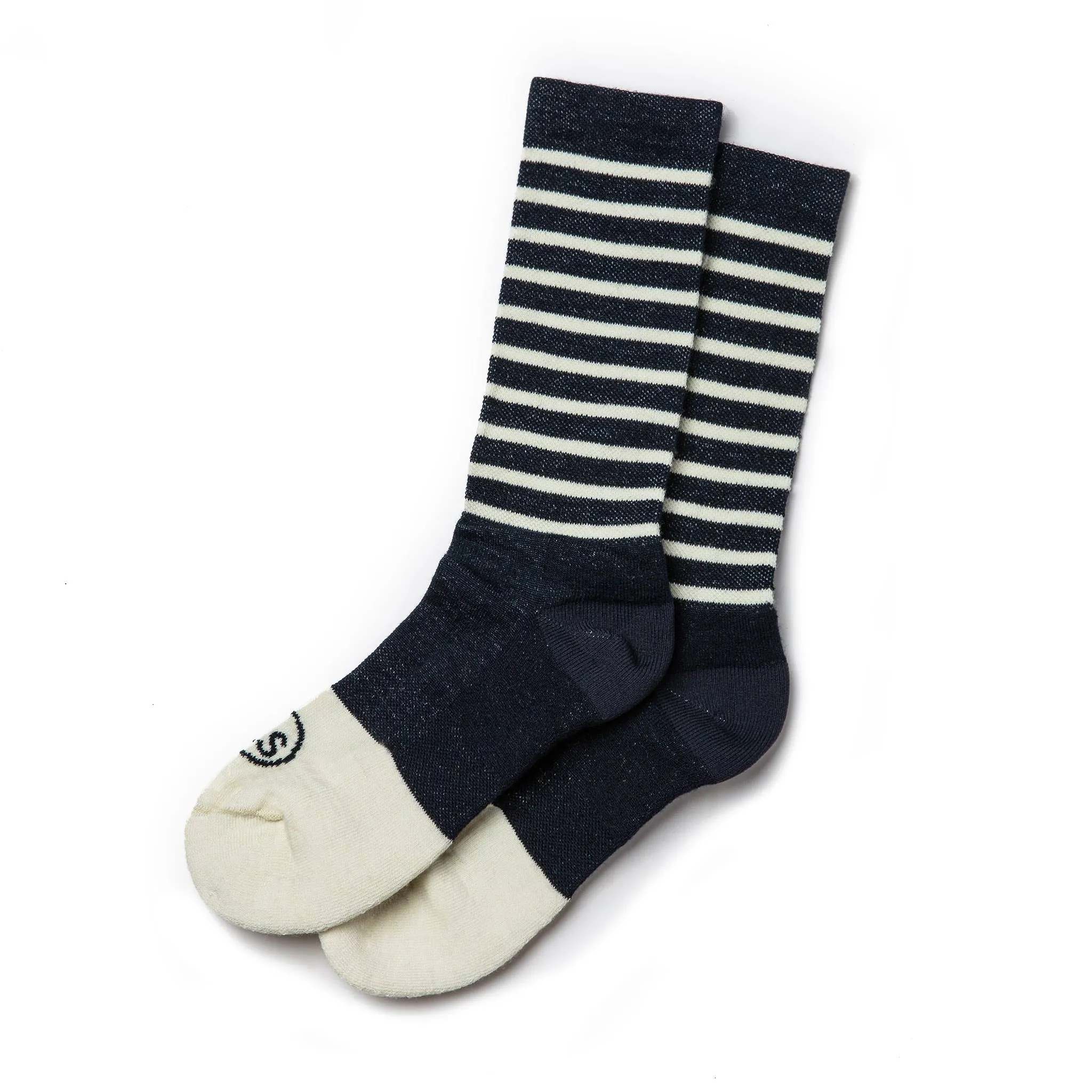 The Merino Sock in Navy Stripe sold by Taylor Stitch
