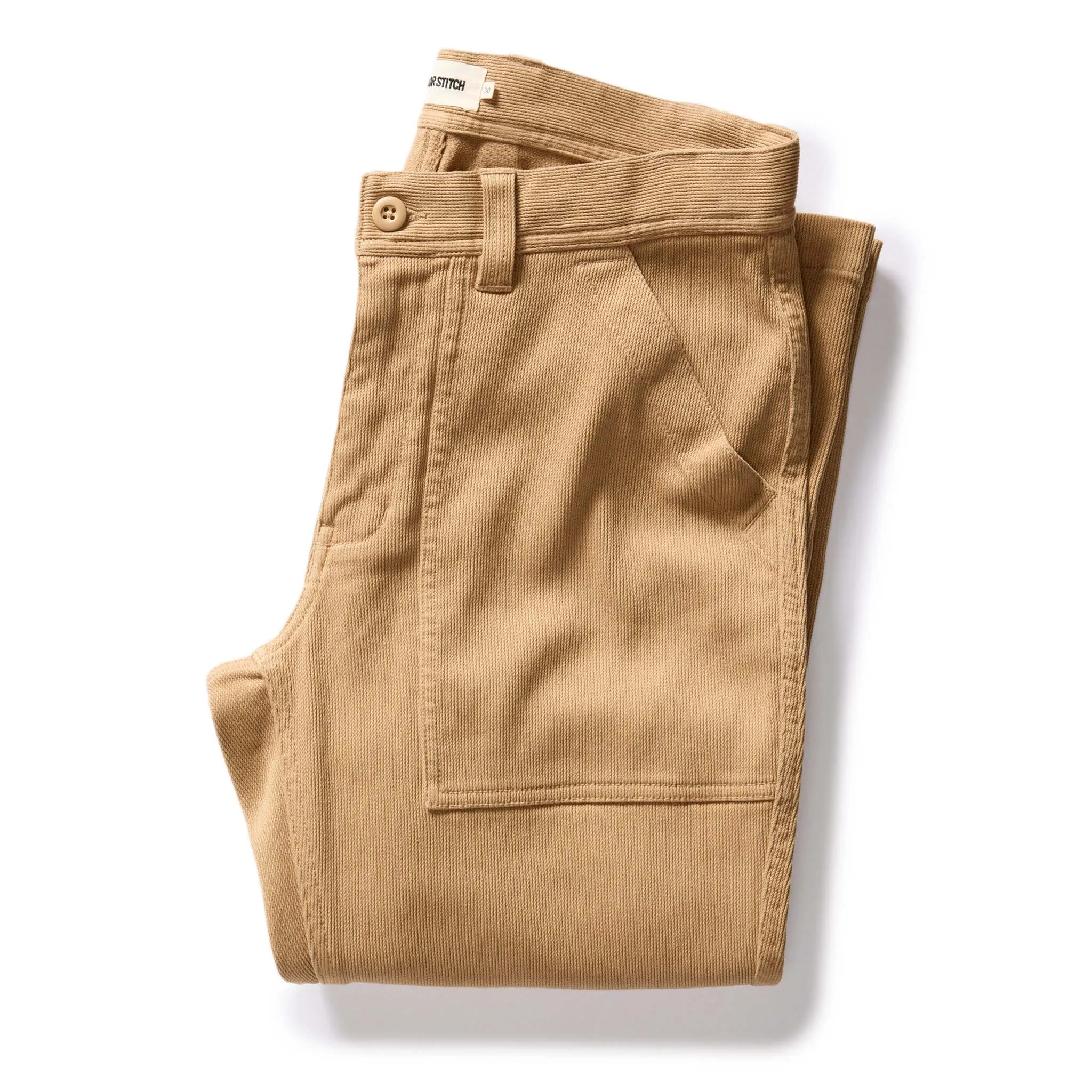 The Trail Pant in Light Khaki Bedford Cord sold by Taylor Stitch