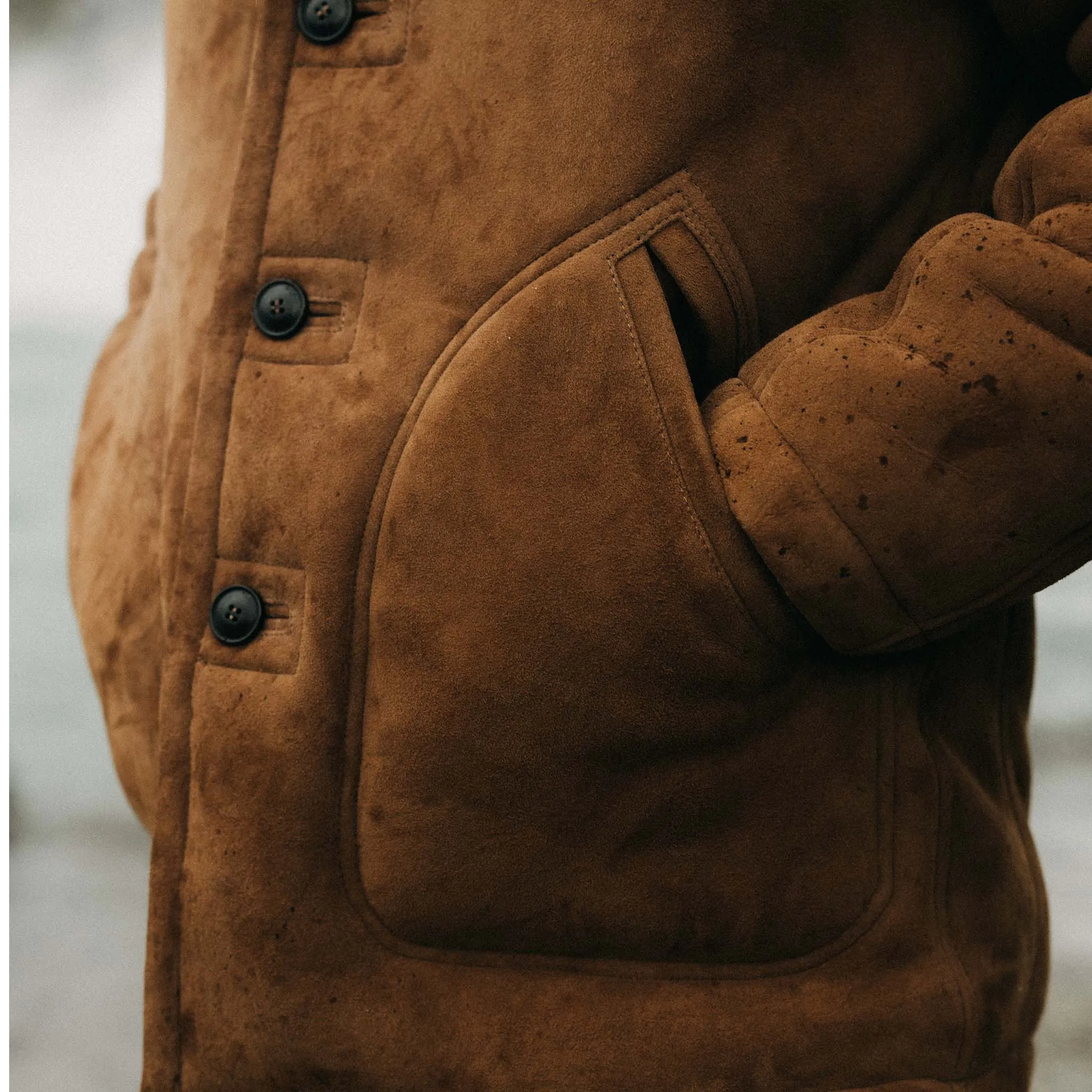 The High Plains Coat in Walnut Shearling sold by Taylor Stitch product image thumbnail 4