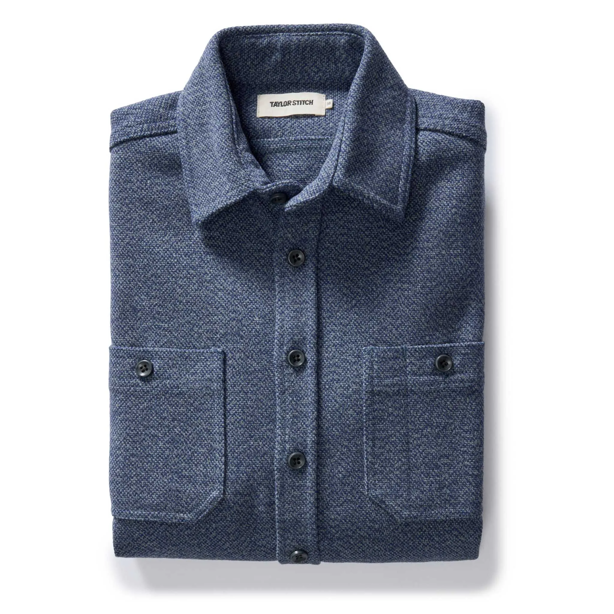 The Utility Shirt in Indigo Ash Wool Canvas sold by Taylor Stitch