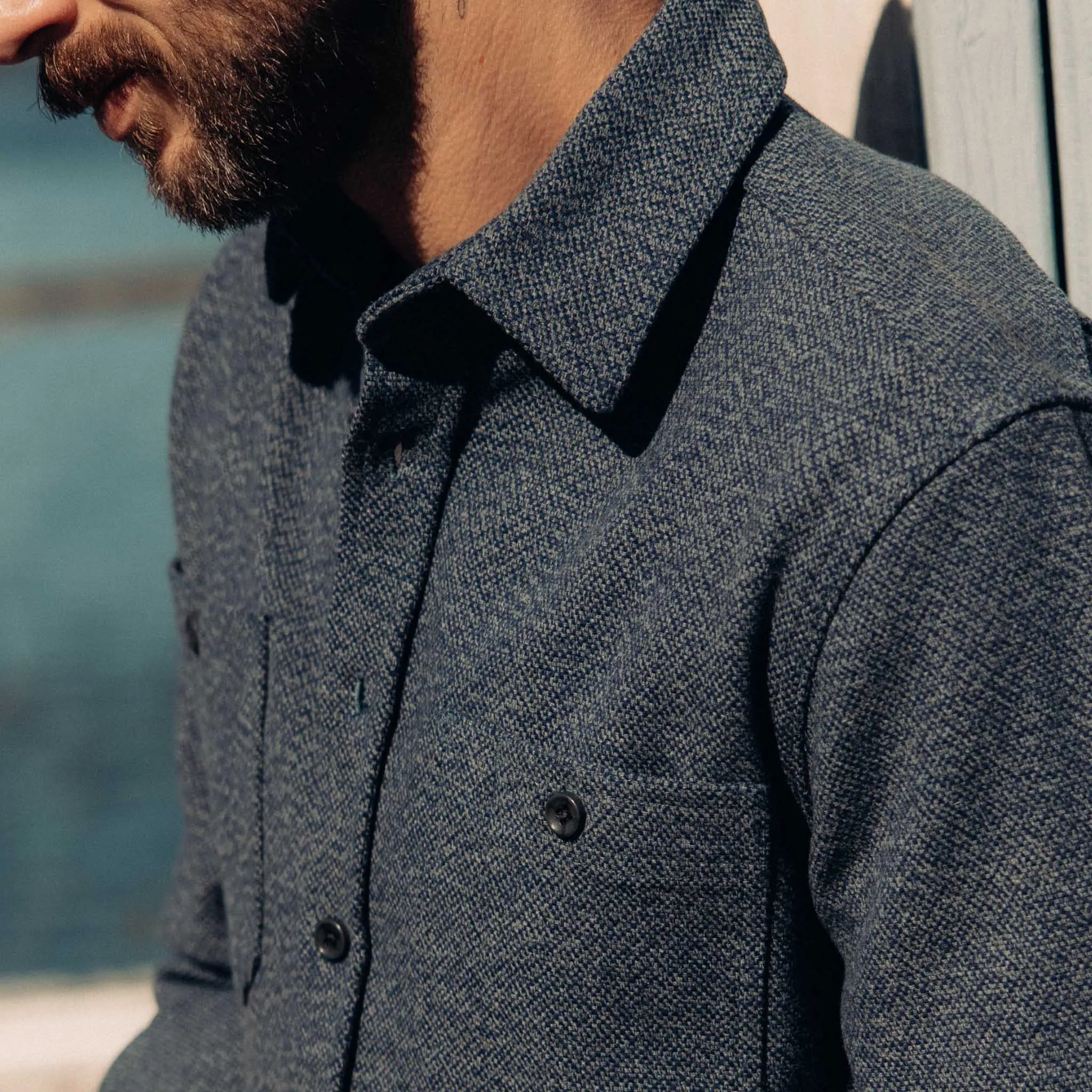 The Utility Shirt in Indigo Ash Wool Canvas sold by Taylor Stitch product image thumbnail 3