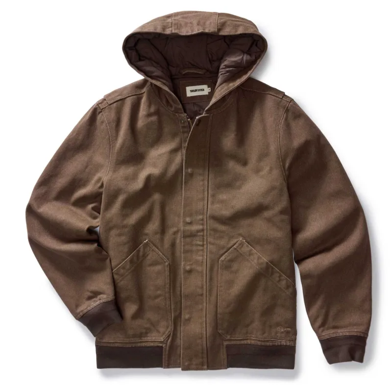 The Workhorse Hoodie in Aged Penny Chipped Canvas sold by Taylor Stitch