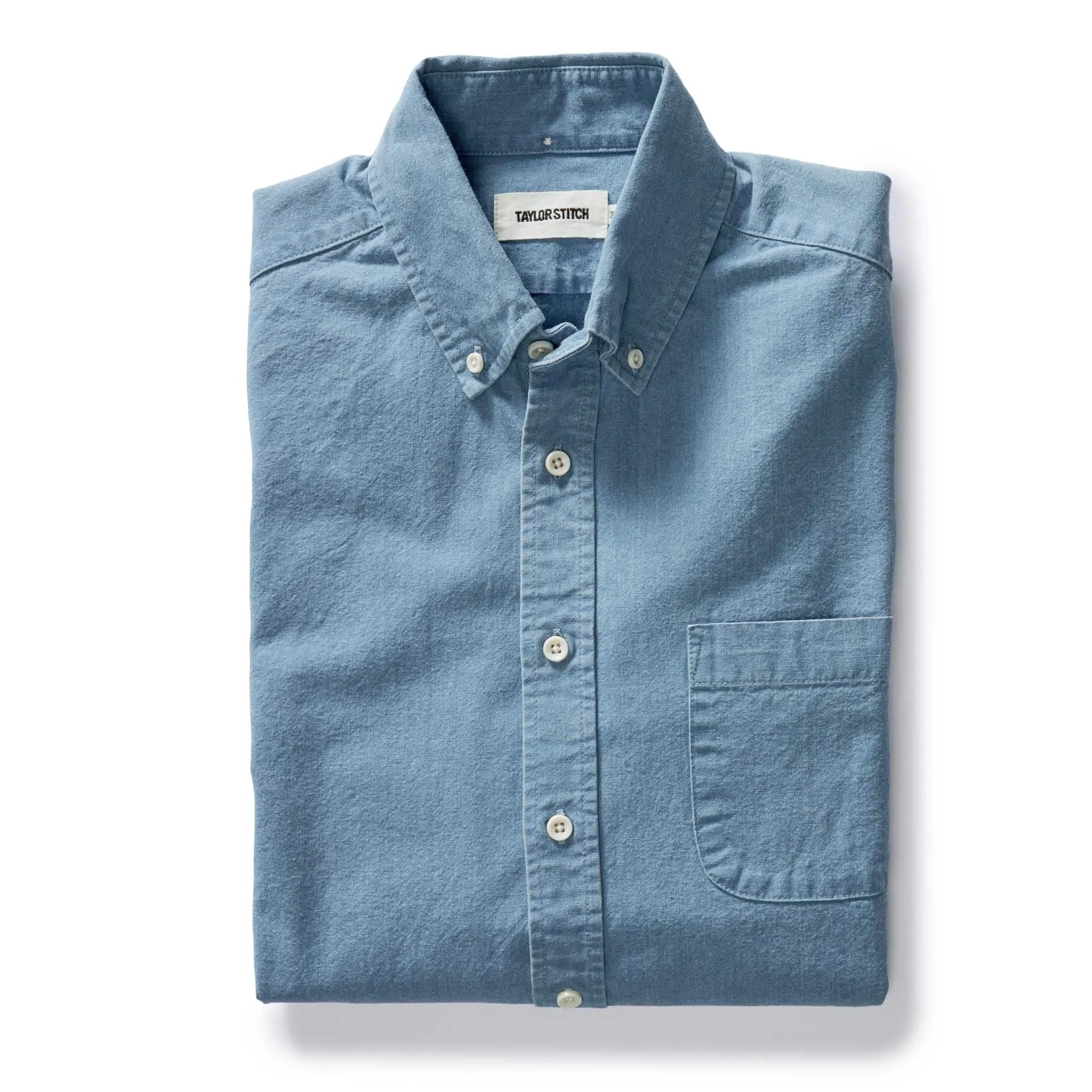 The Jack in Washed Indigo Oxford sold by Taylor Stitch