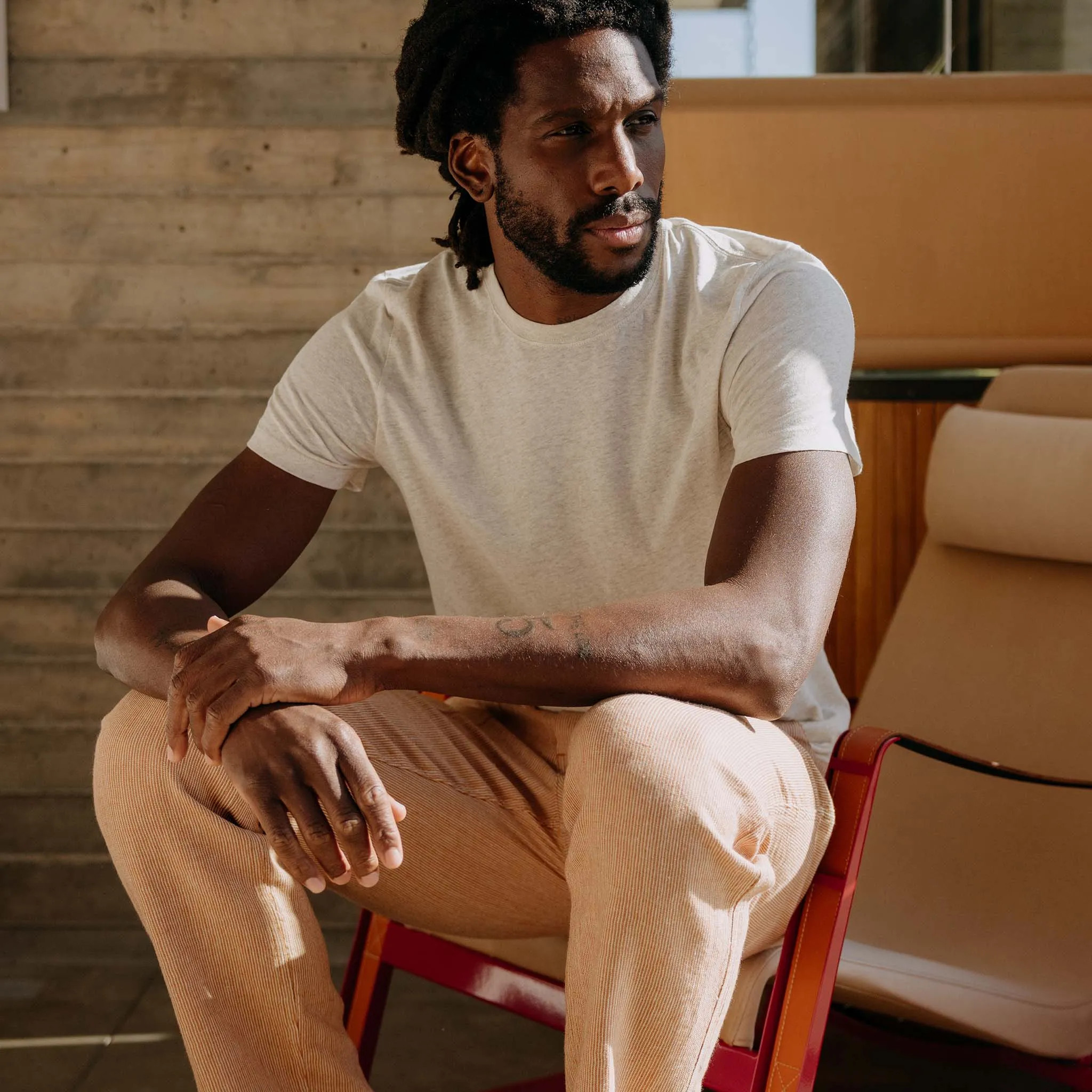 The Cotton Hemp Tee in Heather Oat sold by Taylor Stitch product image thumbnail 4