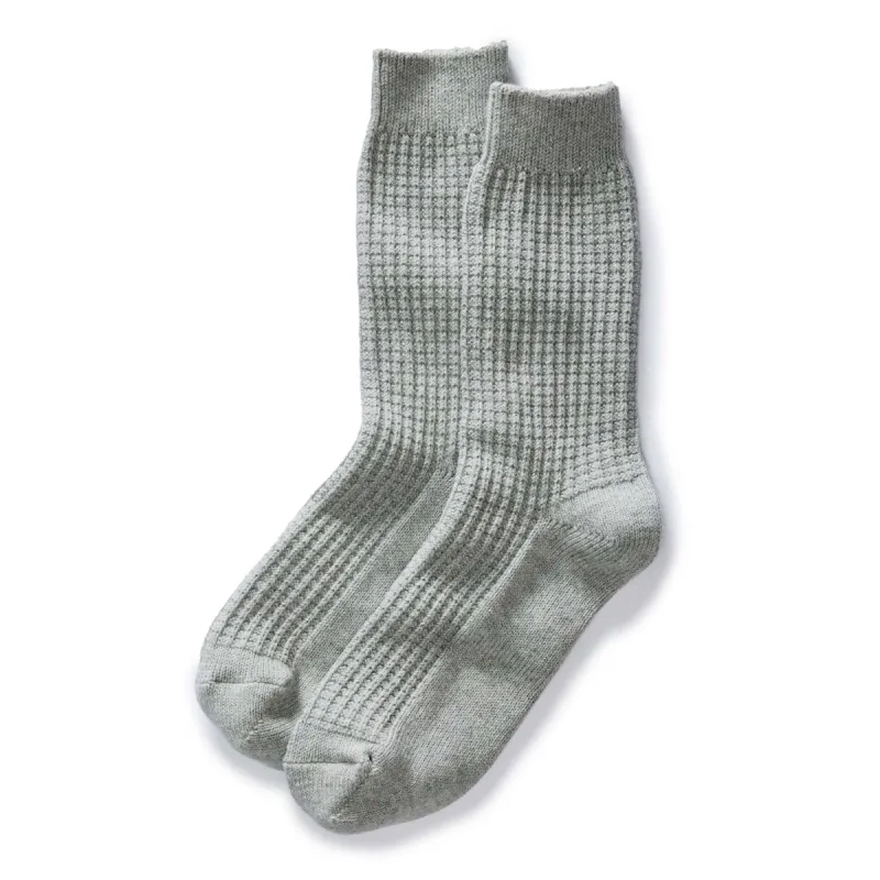 The Waffle Sock in Heather Grey sold by Taylor Stitch