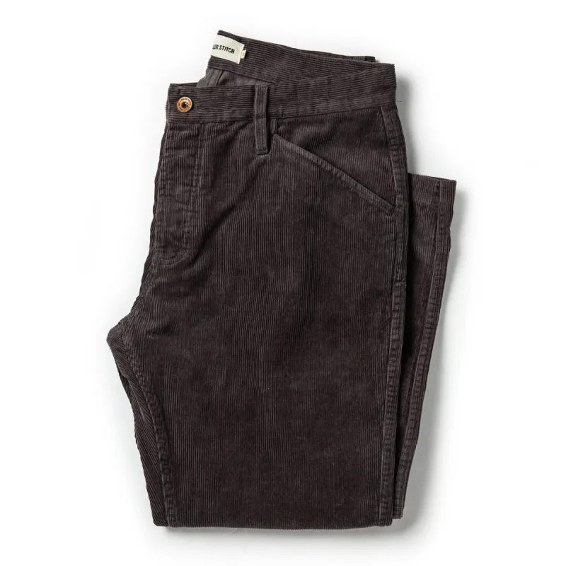 The Camp Pant in Charcoal Corduroy sold by Taylor Stitch